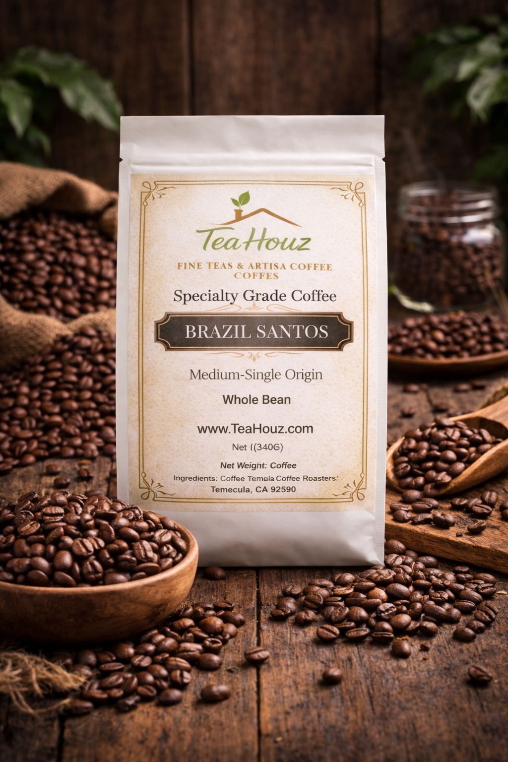 Brazil Santos Whole Bean Coffee